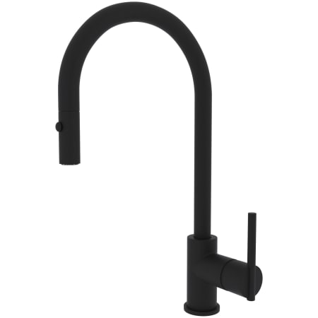 Rohl Pirellone 1.8 GPM Single Hole Pull Down Kitchen Faucet Matte Black