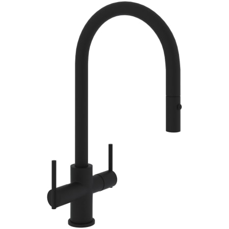 Rohl Pirellone 1.8 GPM Single Hole Pull Down Kitchen Faucet Matte Black