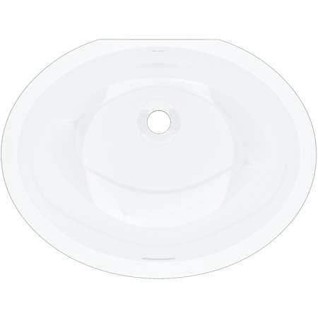 Rohl Eirene 22-3/8" Oval Limestone Undermount Bathroom Sink with Overflow White