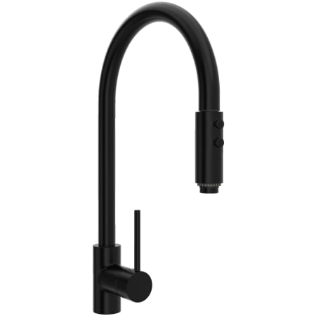 Rohl Pirellone 1.8 GPM Single Hole Pull Down Kitchen Faucet Matte Black