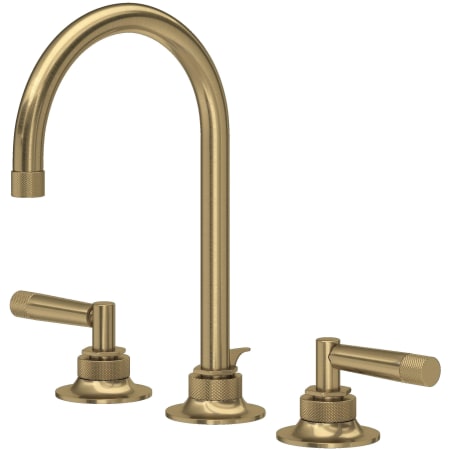 Rohl Graceline 1.2 GPM Widespread Bathroom Faucet with Pop-Up Drain Assembly Antique Gold