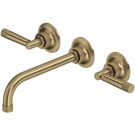 Rohl Graceline 1.2 GPM Wall Mounted Widespread Bathroom Faucet Antique Gold
