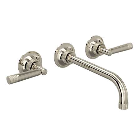 Rohl Graceline 1.2 GPM Wall Mounted Widespread Bathroom Faucet Polished Nickel