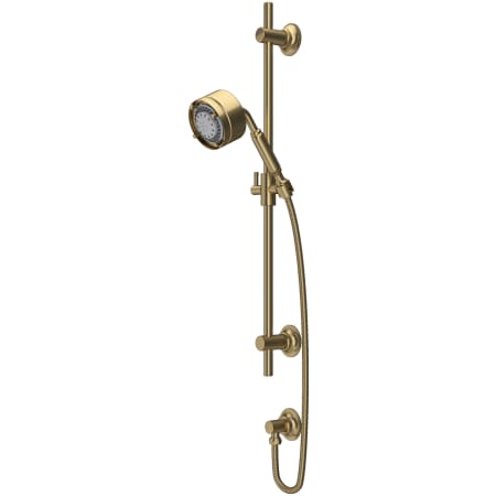 Rohl Graceline 1.8 GPM Multi Function Hand Shower Package - Includes Slide Bar, Hose, and Wall Supply Antique Gold
