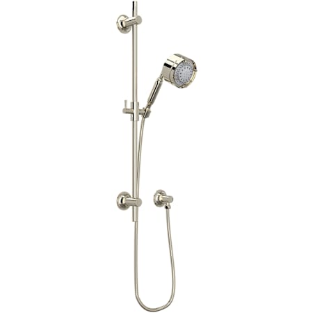 Rohl Graceline 1.8 GPM Multi Function Hand Shower Package - Includes Slide Bar, Hose, and Wall Supply Polished Nickel