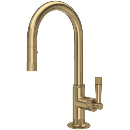 Rohl Graceline 1.8 GPM Single Hole Pull Down Bar Faucet Antique Gold