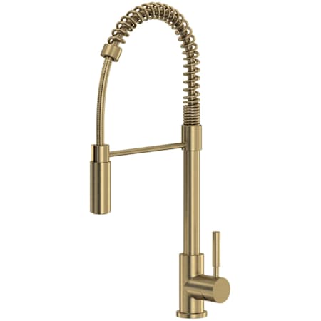 Rohl Lux 1.8 GPM Single Hole Pre-Rinse Pull Down Kitchen Faucet Antique Gold