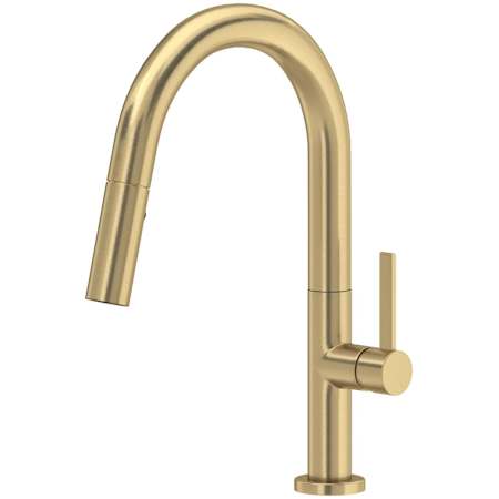 Rohl Lux 1.8 GPM Single Hole Pull Down Bar Faucet Antique Gold