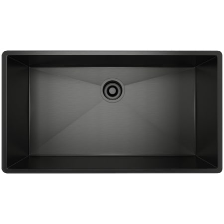Rohl Forze 31-1/2" Undermount Single Basin Stainless Steel Kitchen Sink Black Stainless Steel