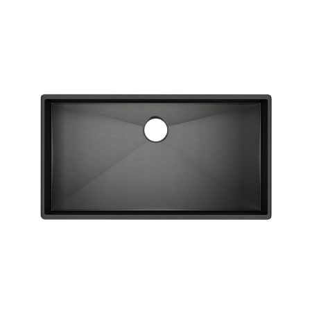 Rohl Forze 34-1/2" Undermount Single Basin Stainless Steel Kitchen Sink Black Stainless Steel