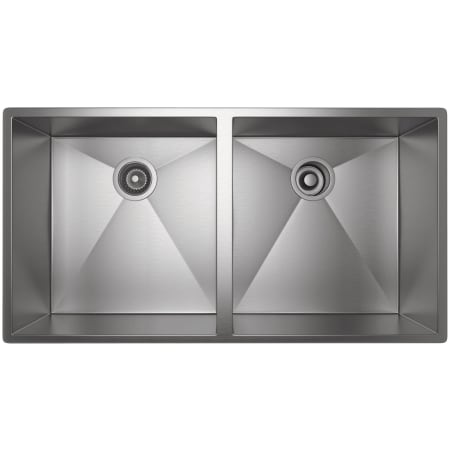 Rohl Forze 36-3/4" Undermount Double Basin Stainless Steel Kitchen Sink Brushed Stainless Steel