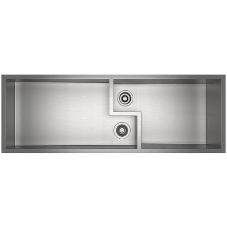 Rohl Culinario 51-5/8" Undermount Double Basin Stainless Steel Kitchen Sink Brushed Stainless Steel