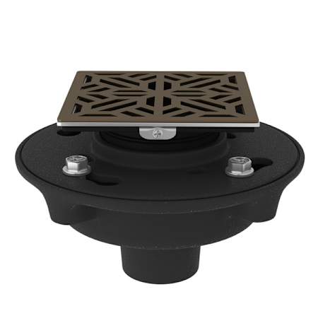 Rohl 2" Cast Iron Decorative Spa Shower Drain Body Kit with Mosaic Cover English Bronze