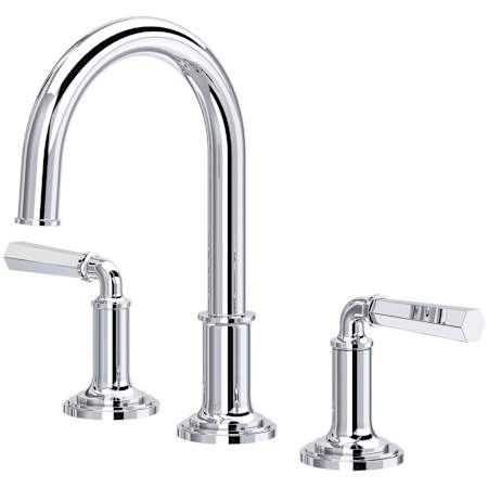 Rohl San Giovanni 1.2 GPM Widespread Bathroom Faucet with Pop-Up Drain Assembly with C-Spout Polished Chrome