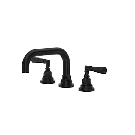 Rohl San Giovanni 1.2 GPM Widespread Bathroom Faucet with Pop-Up Drain Assembly Matte Black