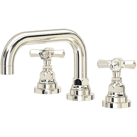 Rohl San Giovanni 1.2 GPM Widespread Bathroom Faucet with Pop-Up Drain Assembly Polished Nickel