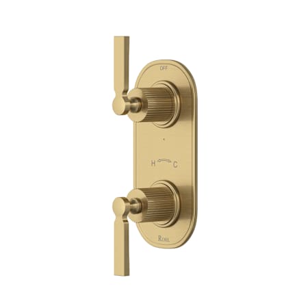 Rohl Apadana Five Function Thermostatic Valve Trim Only with Dual Lever Handles and Integrated Diverter - Less Rough In Antique Gold
