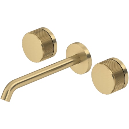 Rohl Amahle 1.2 GPM Wall Mounted Widespread Bathroom Faucet with Wheel Handles Antique Gold