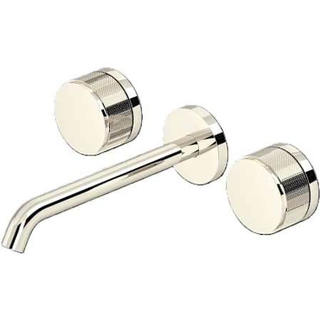Rohl Amahle 1.2 GPM Wall Mounted Widespread Bathroom Faucet with Wheel Handles Polished Nickel