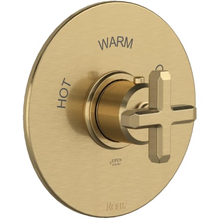 Rohl Apothecary Thermostatic Valve Trim Only with Single Cross Handle - Less Rough In Antique Gold