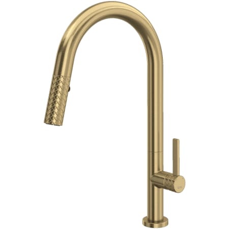 Rohl Tenerife 1.75 GPM Single Hole Pull Down Kitchen Sink Faucet Antique Gold