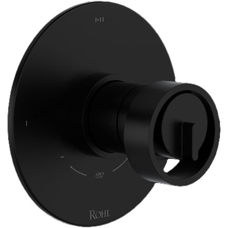 Rohl Eclissi Two Independent and One Shared Function Thermostatic Valve Trim Only with Single Wheel Handle, Integrated Diverter, and Volume Control - Less Rough In Matte Black