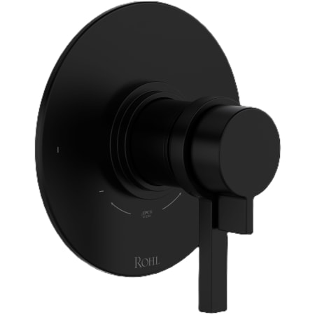 Rohl Lombardia Two Independent Function Thermostatic Valve Trim Only with Single Lever Handle, Integrated Diverter, and Volume Control - Less Rough In Matte Black