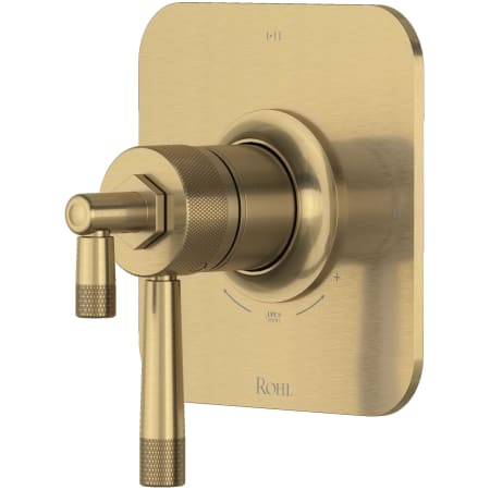 Rohl Graceline Two Independent and One Shared Function Thermostatic Valve Trim Only with Single Lever Handle, Integrated Diverter, and Volume Control - Less Rough In Antique Gold