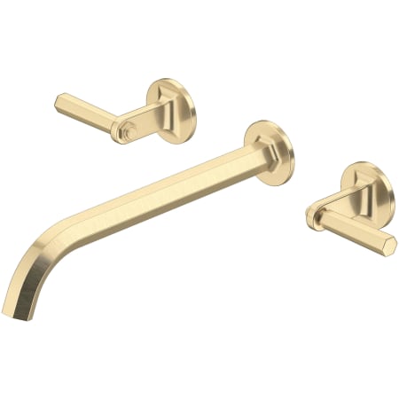 Rohl Modelle Wall Mounted Tub Filler with Built-In Diverter Antique Gold