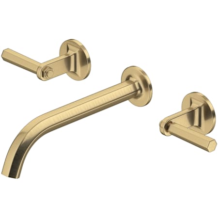 Rohl Modelle 1.2 GPM Wall Mounted Widespread Bathroom Faucet Antique Gold