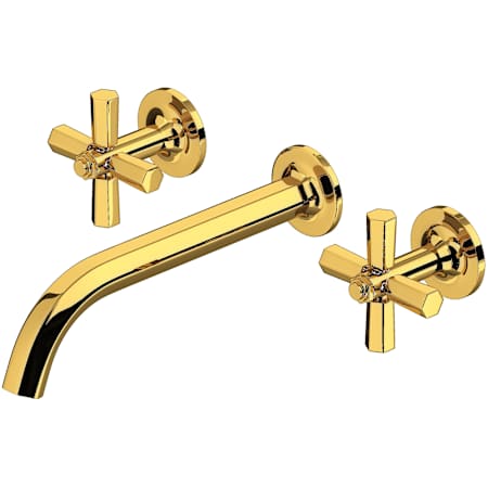 Rohl Modelle 1.2 GPM Wall Mounted Widespread Bathroom Faucet Unlacquered Brass (Living Finish)