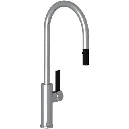 Rohl Tuario 1.5 GPM Single Hole Pull Down Kitchen Faucet Polished Chrome / Matte Black