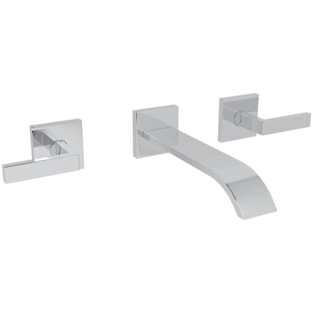 Rohl Wave 1.2 GPM Wall Mounted Widespread Bathroom Faucet Polished Chrome