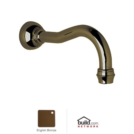 Rohl Perrin and Rowe Wall Mounted Lavatory Spout English Bronze