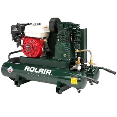 Rolair Systems 6.5 HP 9 Gal 135 Max PSI Single-Stage Portable Gas Reciprocating Air Compressor N/A