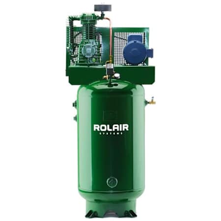 Rolair Systems 5 HP 80 Gal 175 Max PSI Two-Stage Stationary Electric (208, 230 Volt) Reciprocating Air Compressor with Auto Tank Drain N/A