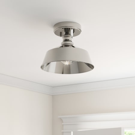 Roseto Milto 10" Wide Semi-Flush Ceiling Fixture Brushed Nickel