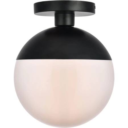 Roseto Atlante Single Light 10" Wide Semi-Flush Globe Ceiling Fixture with Frosted Glass Black