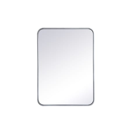 Roseto Formiae 22" W x 30" H Contemporary Rectangular Framed Bathroom Wall Mirror Silver