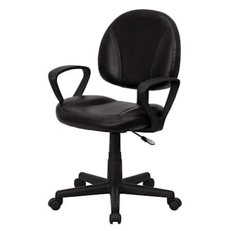 Roseto 23.5 Inch Wide LeatherSoft Blend Swivel Task Chair with Arms Black