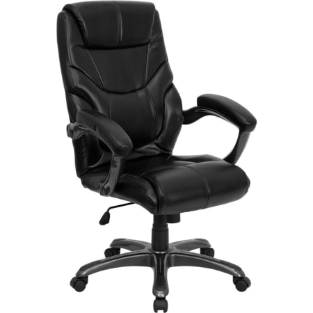 Roseto LeatherSoft Full Back Adjustable Executive Chair Black
