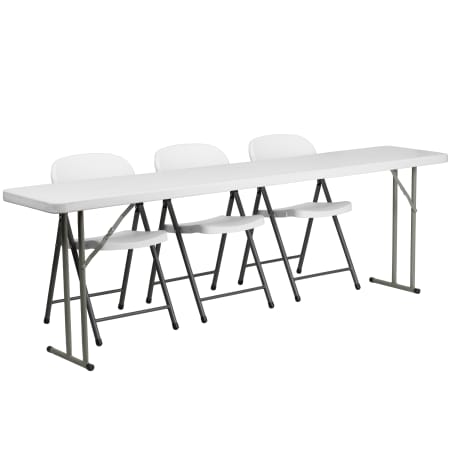 Roseto Four Piece Metal Framed Plastic Top Foldable Classroom Set White