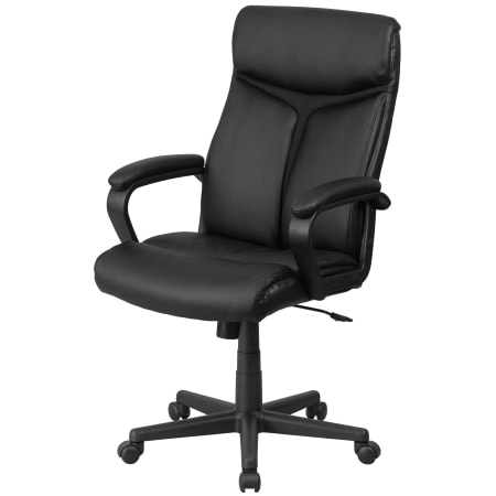 Roseto 25 Inch Wide LeatherSoft Blend Executive Swivel Chair with Tilt-Lock Mechanism Black