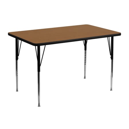 Roseto 48 Inch Wide Steel Framed Wood Top Adjustable Activity Table Brown