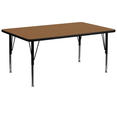 Roseto 72 Inch Wide Steel Framed Wood Top Adjustable Activity Table Brown
