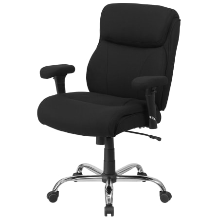 Roseto 29.5 Inch Wide Fabric Swivel Task Chair with Adjustable Arms Black