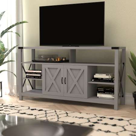 Roseto Bree 60" Wide Engineered Wood TV Stand Coastal Gray