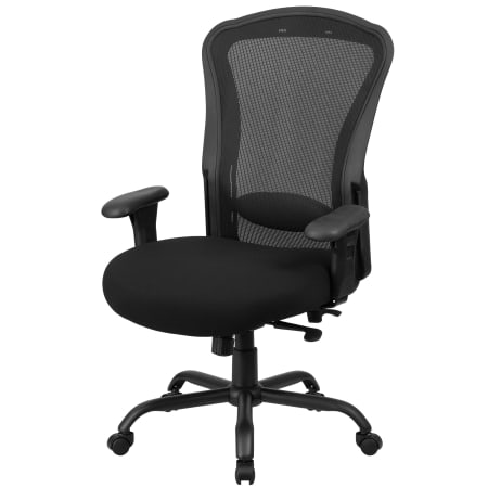 Roseto 30 Inch Wide Fabric Swivel Chair with Synchro-Tilt Mechanism Black