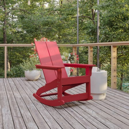 Roseto Malleolus 29" Wide Polystyrene Rocking Chair Red