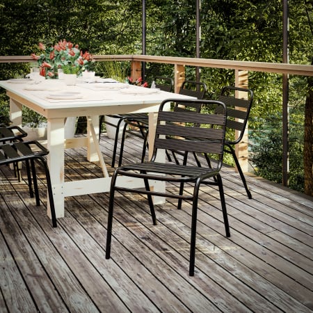 Roseto Candida 20" Wide Aluminum Dining Chair Black